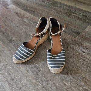 Sperry Valencia Stripe Espadrille Wedges Size 11